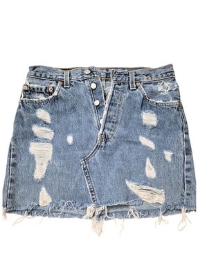 Levis Distressed Jean Mini Skirt 28